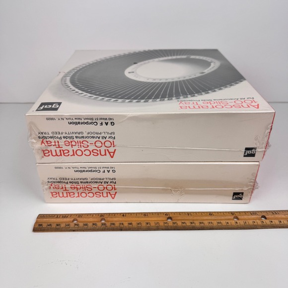2 Pkgs Vtg Sealed Anscorama 100 Slide Tray For Projectors Gravity Feed GAF USA - Picture 11 of 11